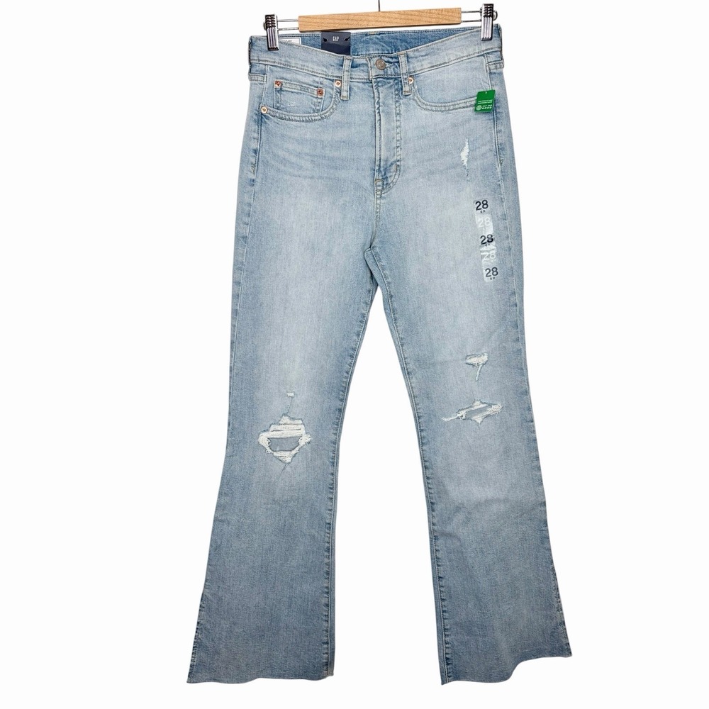 Gap 70s Flare High Rise Jeans Womens Size 28/6 Bell Bottoms Retro Light Wash